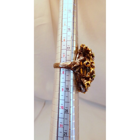 HUGE 26CT Ethiopian Welo Opal Emeralds- Blue Sapphires Sterling Silver Ring - Picture 9 of 11